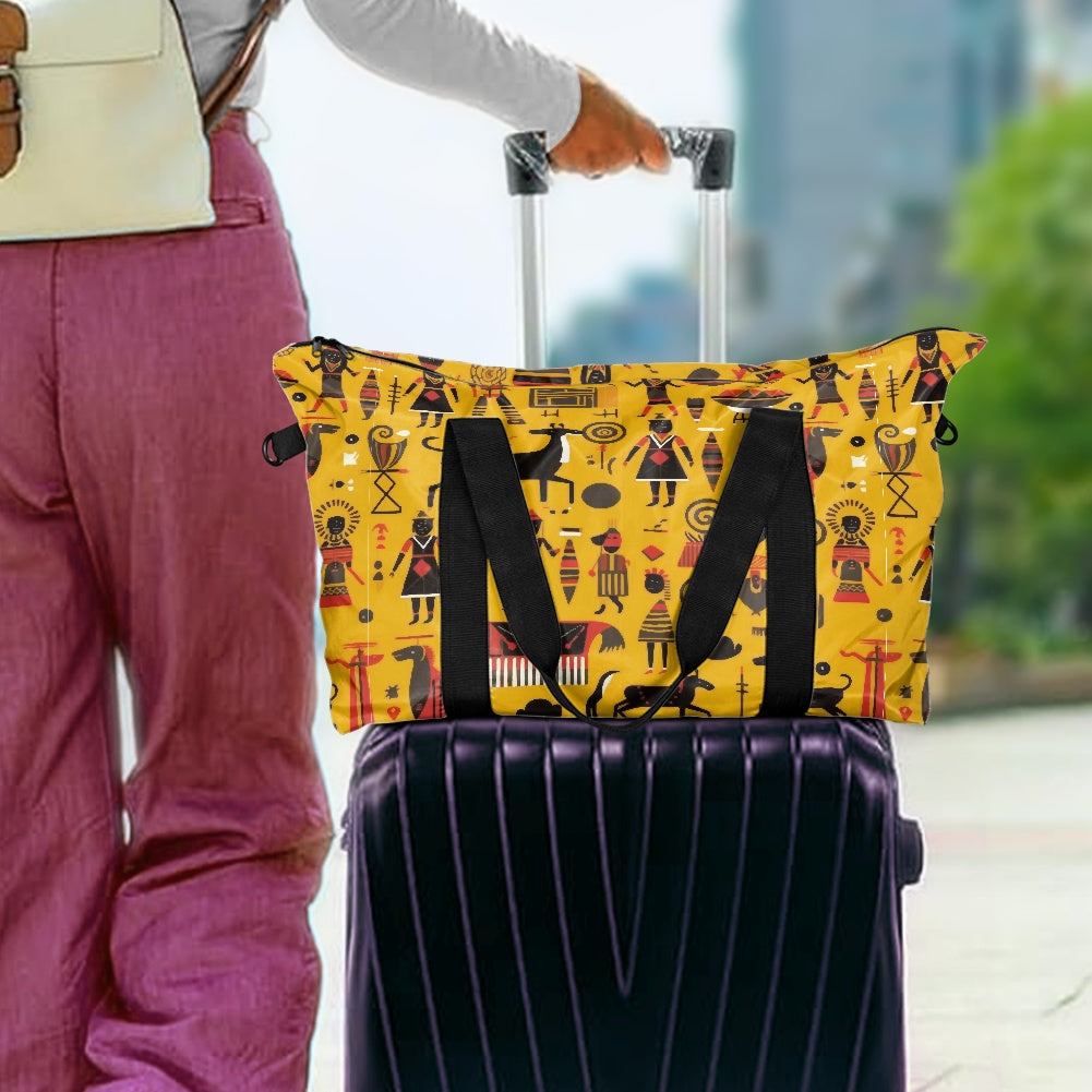 African Ethnic pattern on Yellow Lightweight luggage