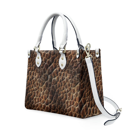 Wild Essence: Textured Brown Women's PU Leather Twill Handbag for Everyday Elegance