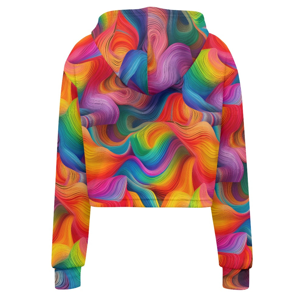 Women's midriff-baring sweatshirt - Rainbow