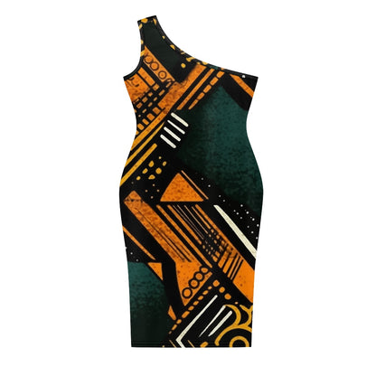 Discover Elegance: Luxtrini's One-Shoulder Slim Dress - Ethnic white