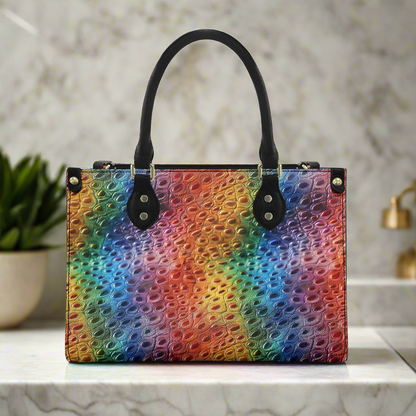 Unique Ostrich Rainbow Pride Women's PU leather twill handbag