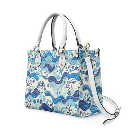 Timeless Waves: Elegant PU Leather Twill Carryall handbag