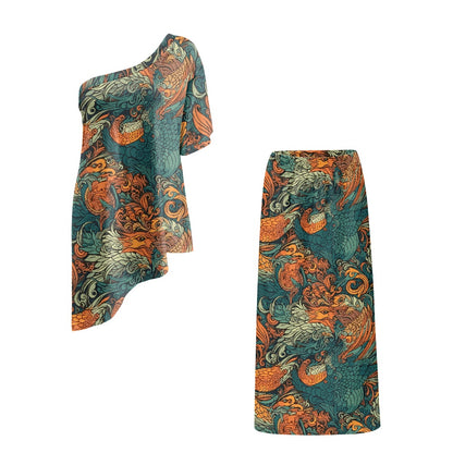 Elegant Off-Shoulder Two-Piece Dress for Women