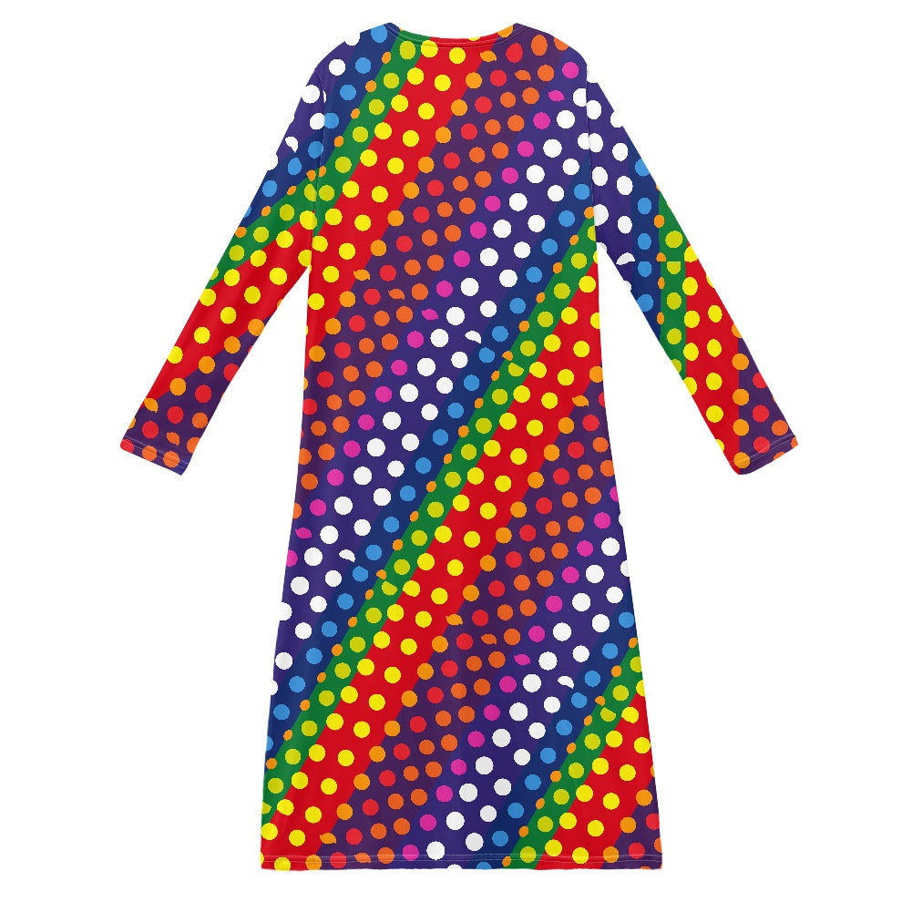 LGBTQ-Friendly Rainbow Polka Dot Women's Long-Sleeved Cloak by Luxtrini