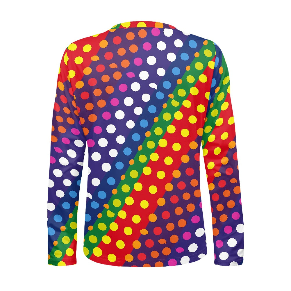 LGBTQ-Friendly Rainbow Polka Dot Women's Long Sleeve T Shirt by Luxtrini