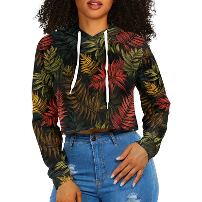 Women's midriff-baring sweatshirt - Tropical