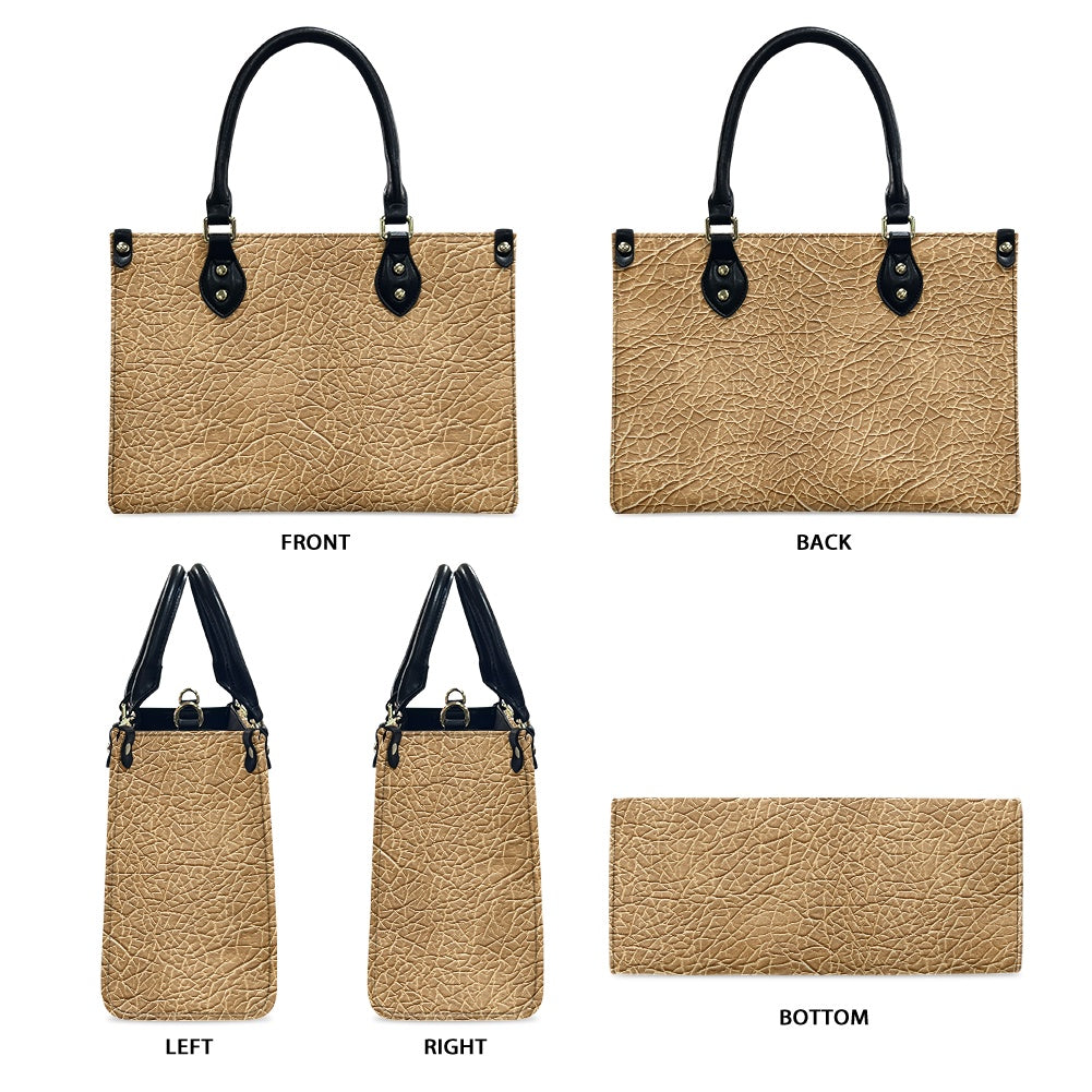 Desert Dune: Elegant Beige PU Leather Twill Handbag Women's