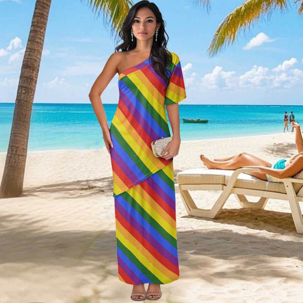 Elegant Off-Shoulder Two-Piece Dress for Women