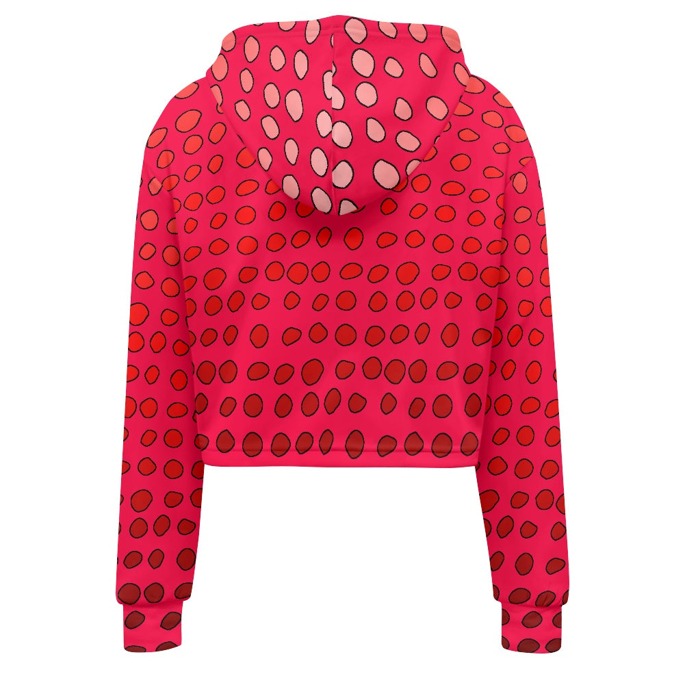 Women's midriff-baring sweatshirt - Dots abstract