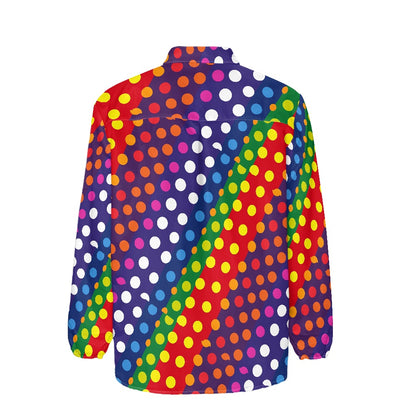 LGBTQ-Friendly Rainbow Polka Dot Women's Long-Sleeved Shirts by Luxtrini