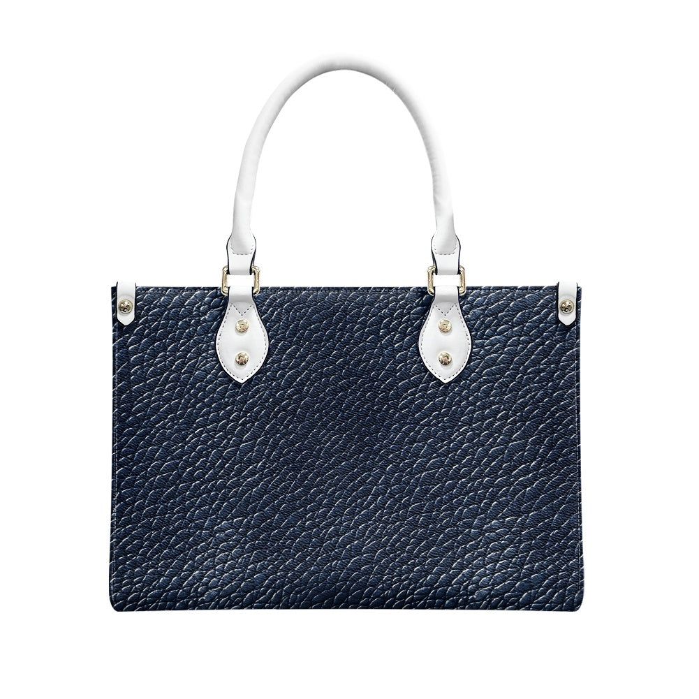 Navy Women's PU leather twill handbag