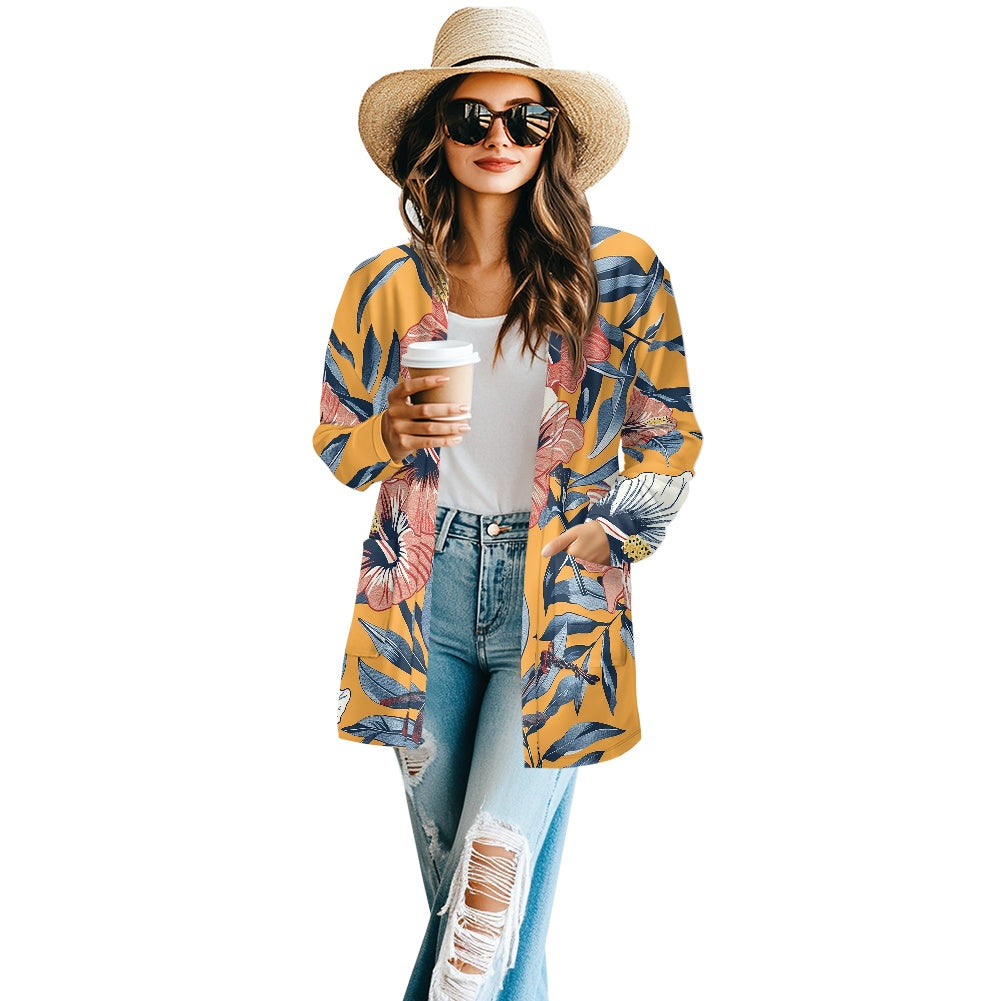 Long-sleeved cardigan jacket white