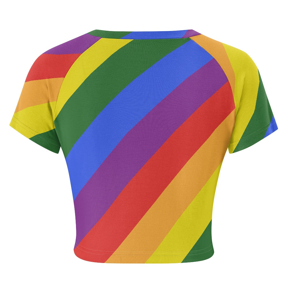 Rainbow Tight cropped navel-baring T-shirt