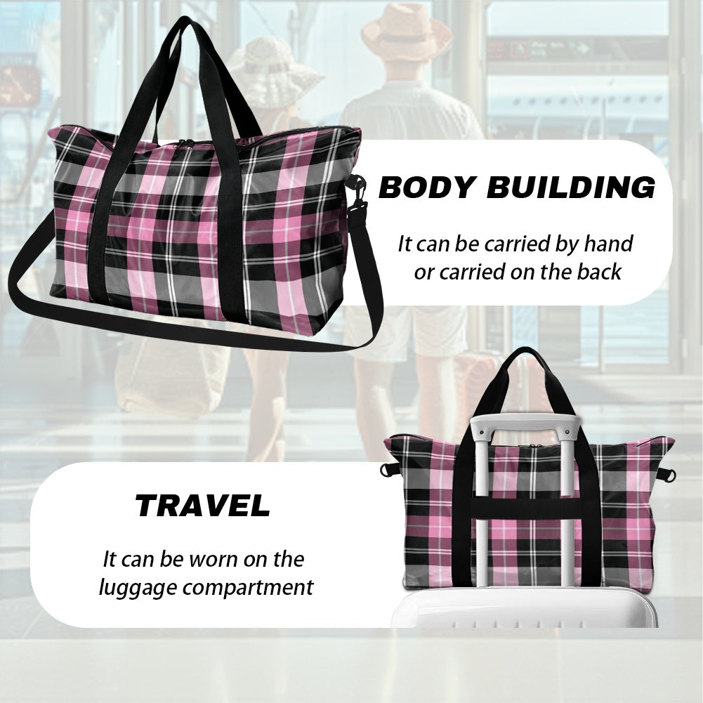 Pink plaid Lightweight luggage