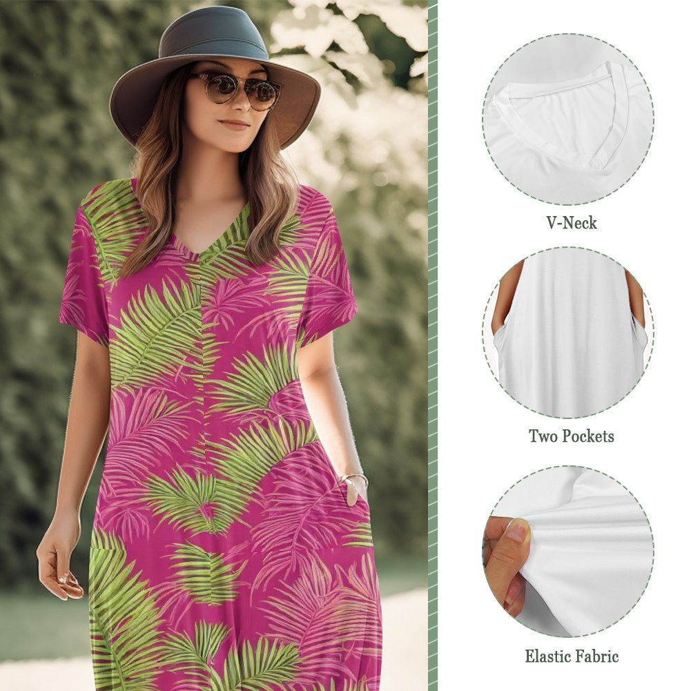 Women's short sleeve plus size dress