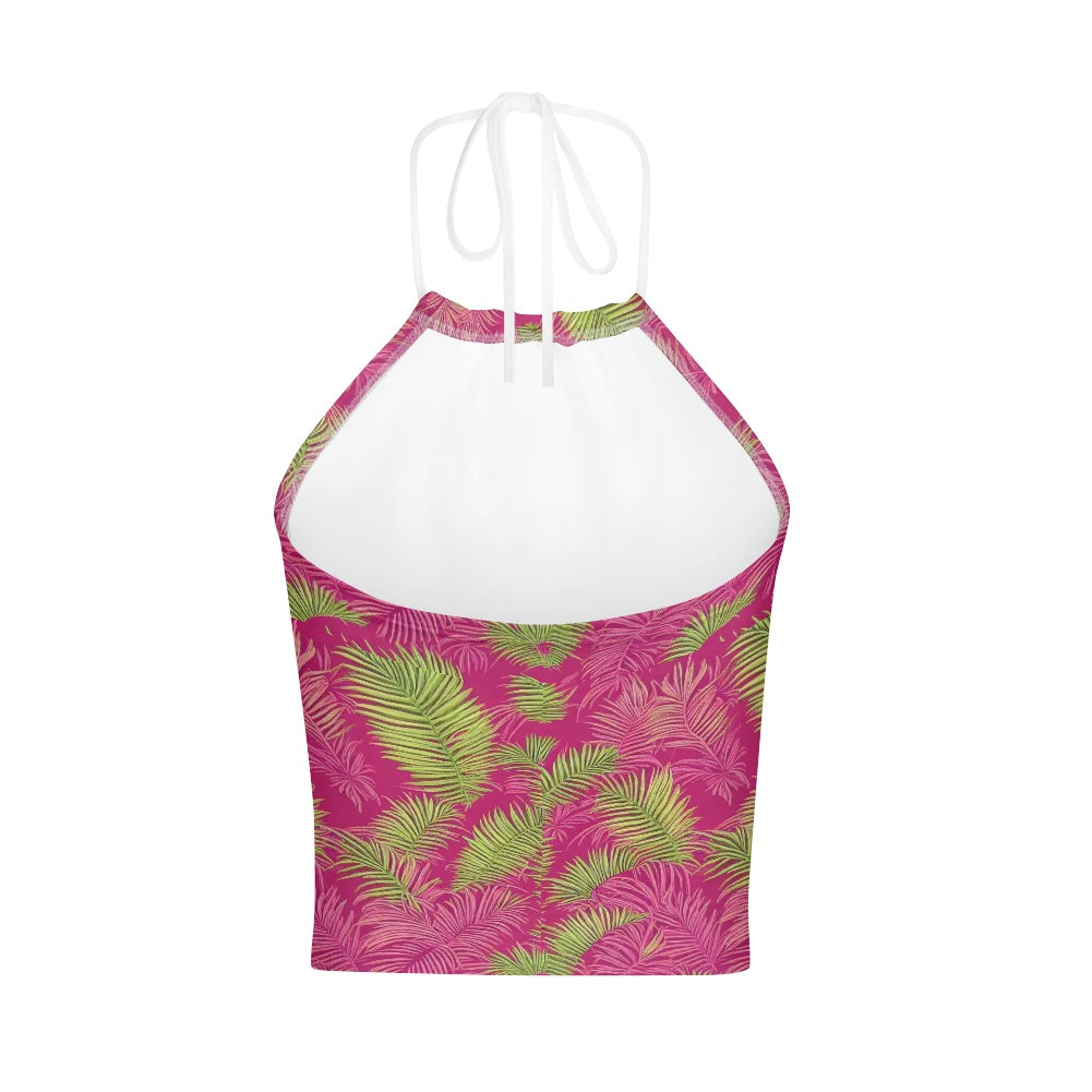 All-Over Print Women's Halter Top With Backless