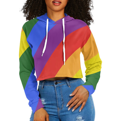 Women's Midriff-Baring Sweatshirt - Rainbow Pride