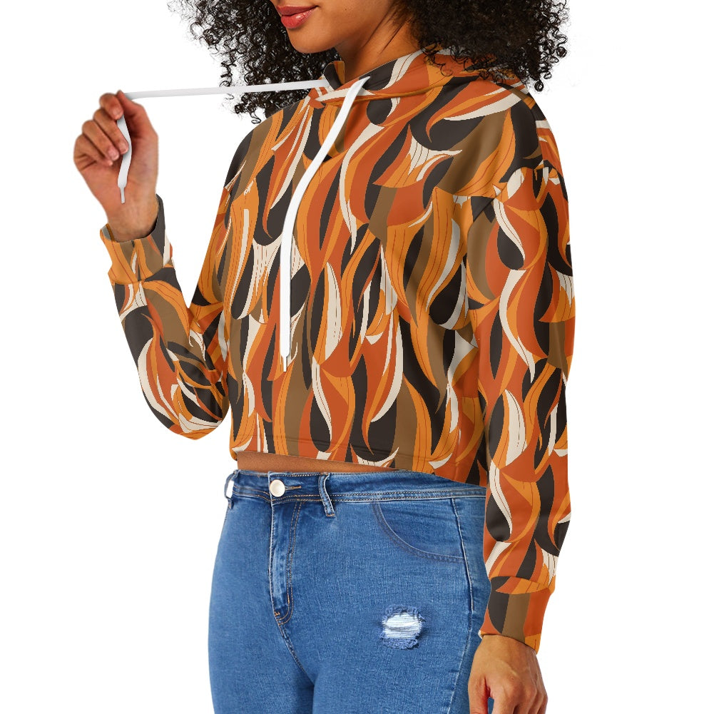 Women's midriff-baring sweatshirt - Ethnic