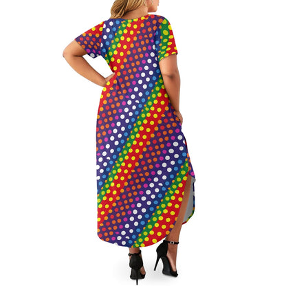 Women's Short Sleeve Plus Size Dress