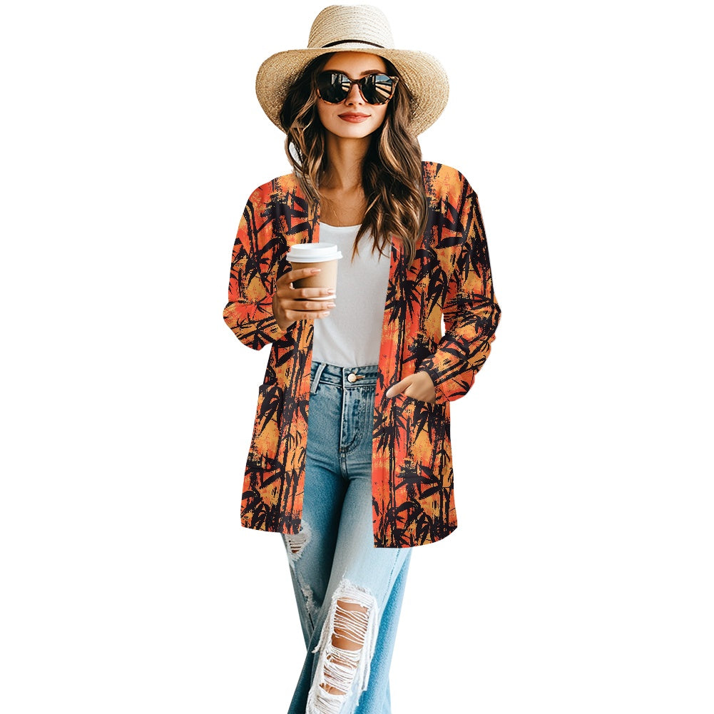 Long-sleeved cardigan jacket white