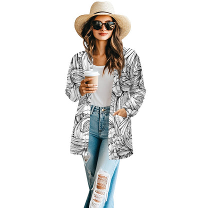 Long-sleeved cardigan jacket white