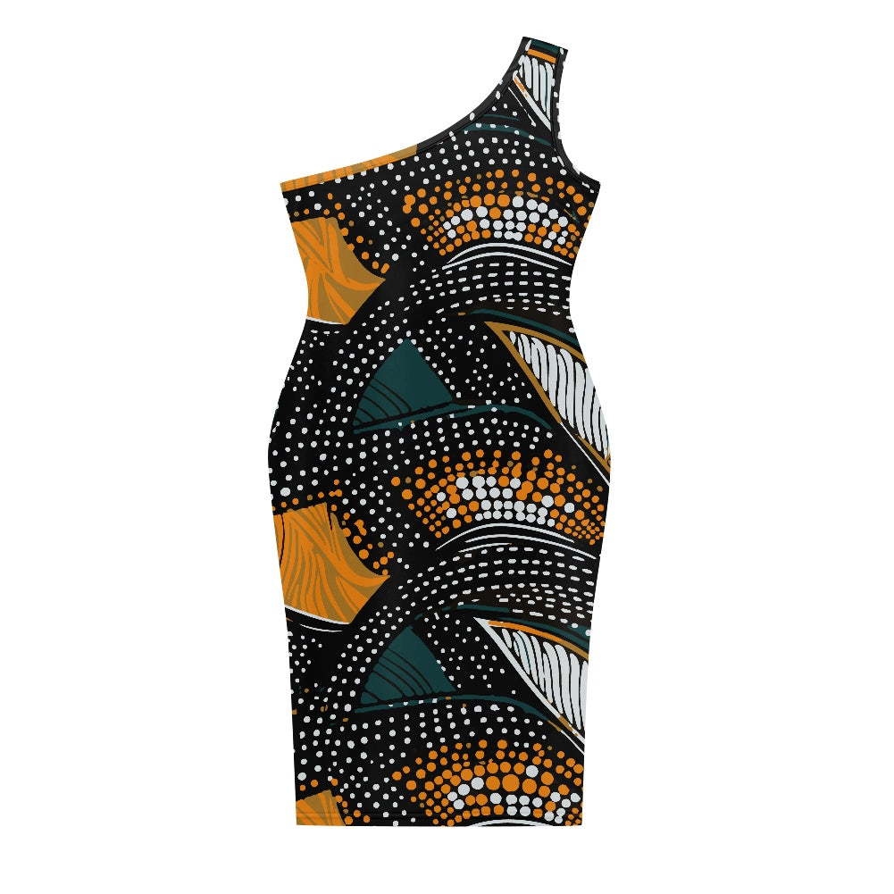 Discover Elegance: Luxtrini's One-Shoulder Slim Dress - Ethnic