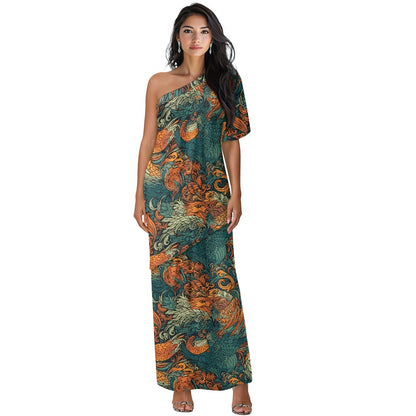 Elegant Off-Shoulder Two-Piece Dress for Women white