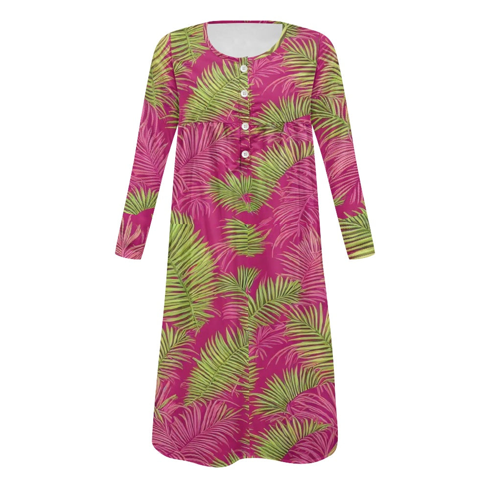 Ladies V-neck button dress