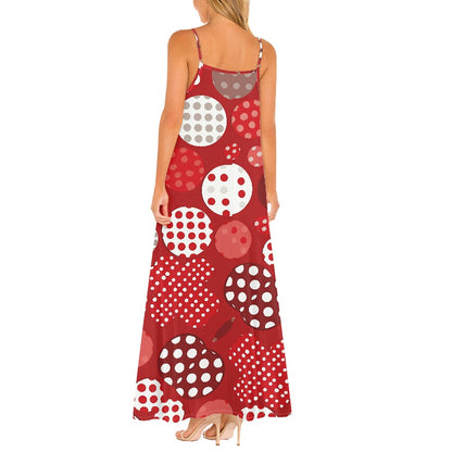 Polka Dot Strappy Maxi Dress – Soft & Flowy | Sizes XS-4XL