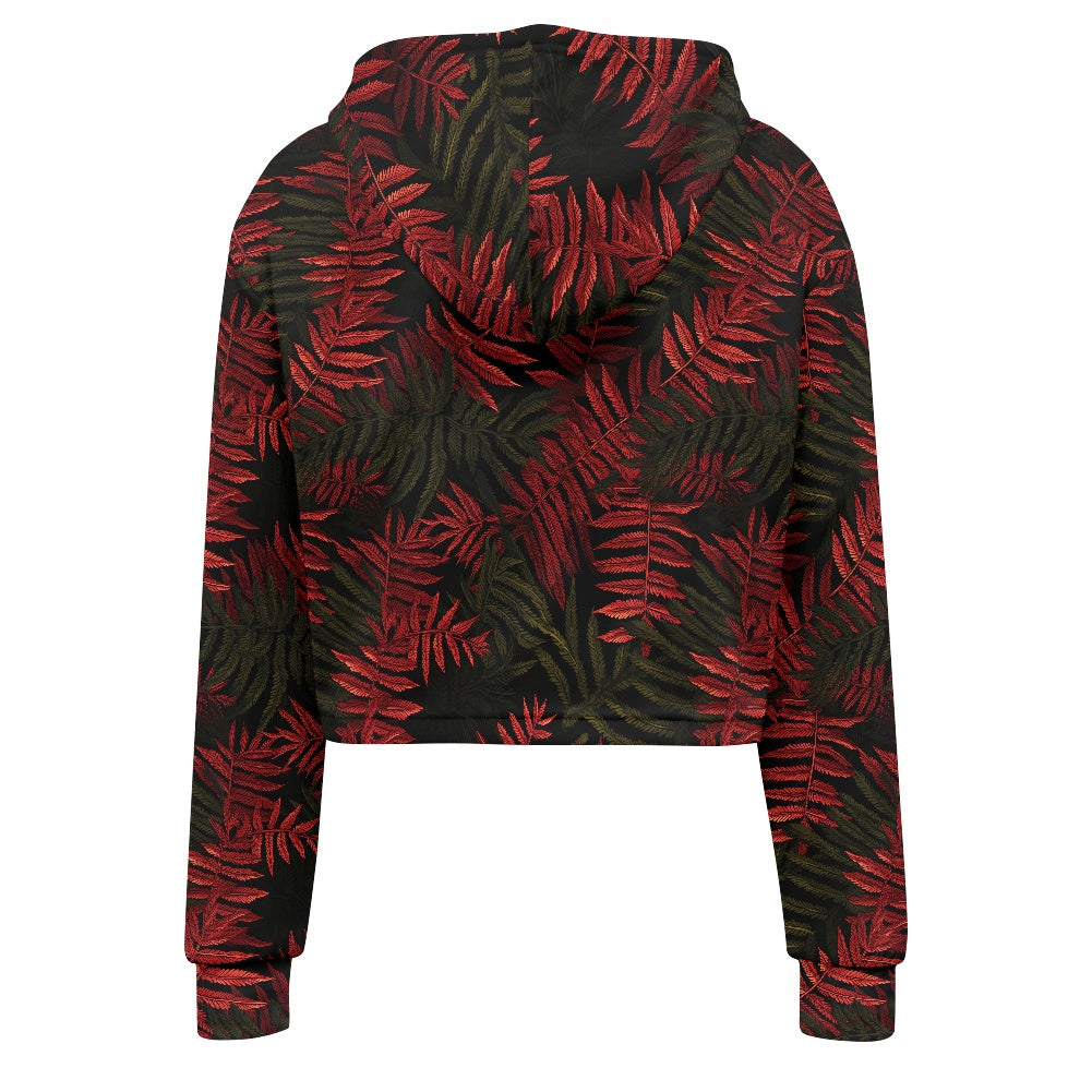 Women's midriff-baring sweatshirt - Tropical Reds