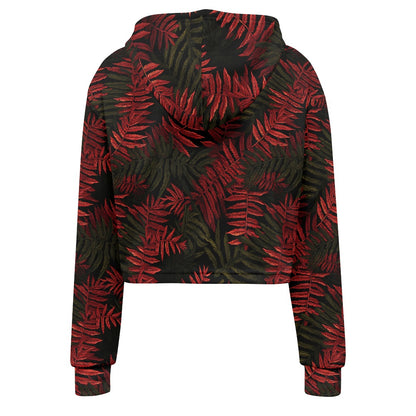 Women's midriff-baring sweatshirt - Tropical Reds