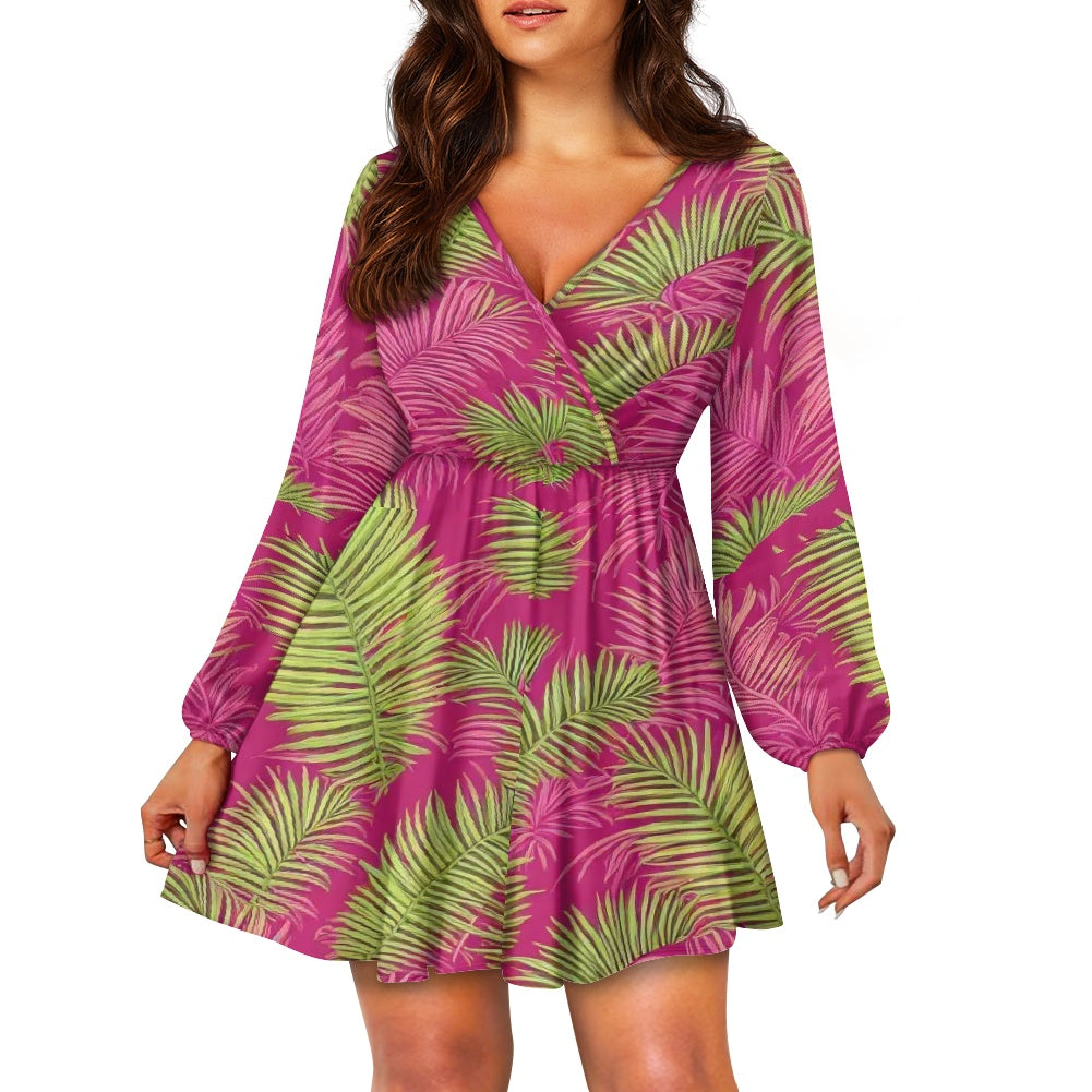 Women's V-neck dress white