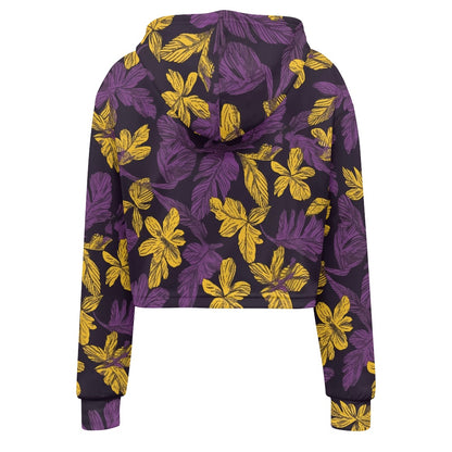 Women's midriff-baring sweatshirt - Purple and Gold
