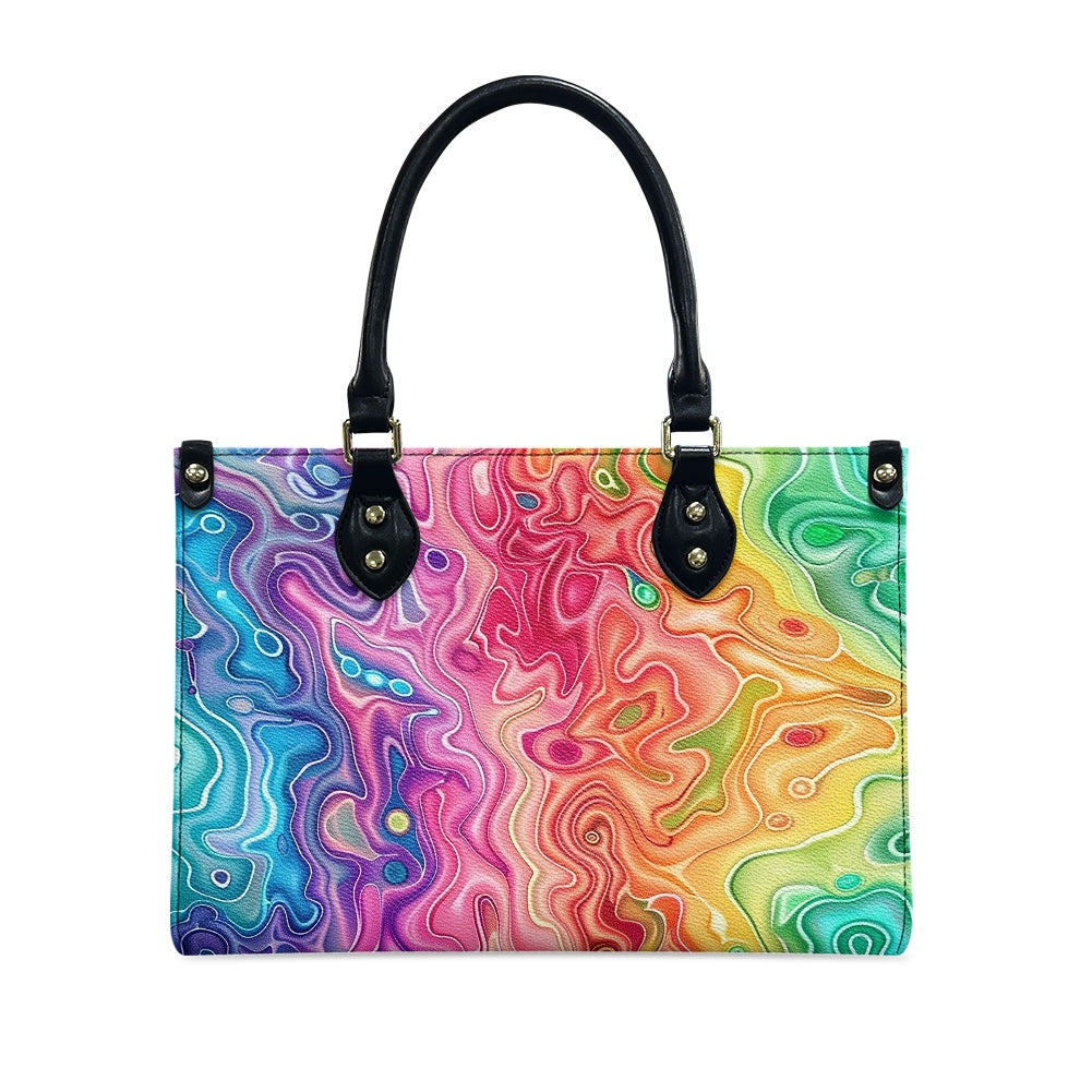 Prismatic Grace: Women’s Stylish PU Leather Twill Handbag