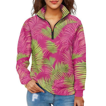 Women's long sleeve zipper sweatshirt