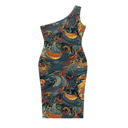 Discover Elegance: Luxtrini's One-Shoulder Slim Dress - Chinese