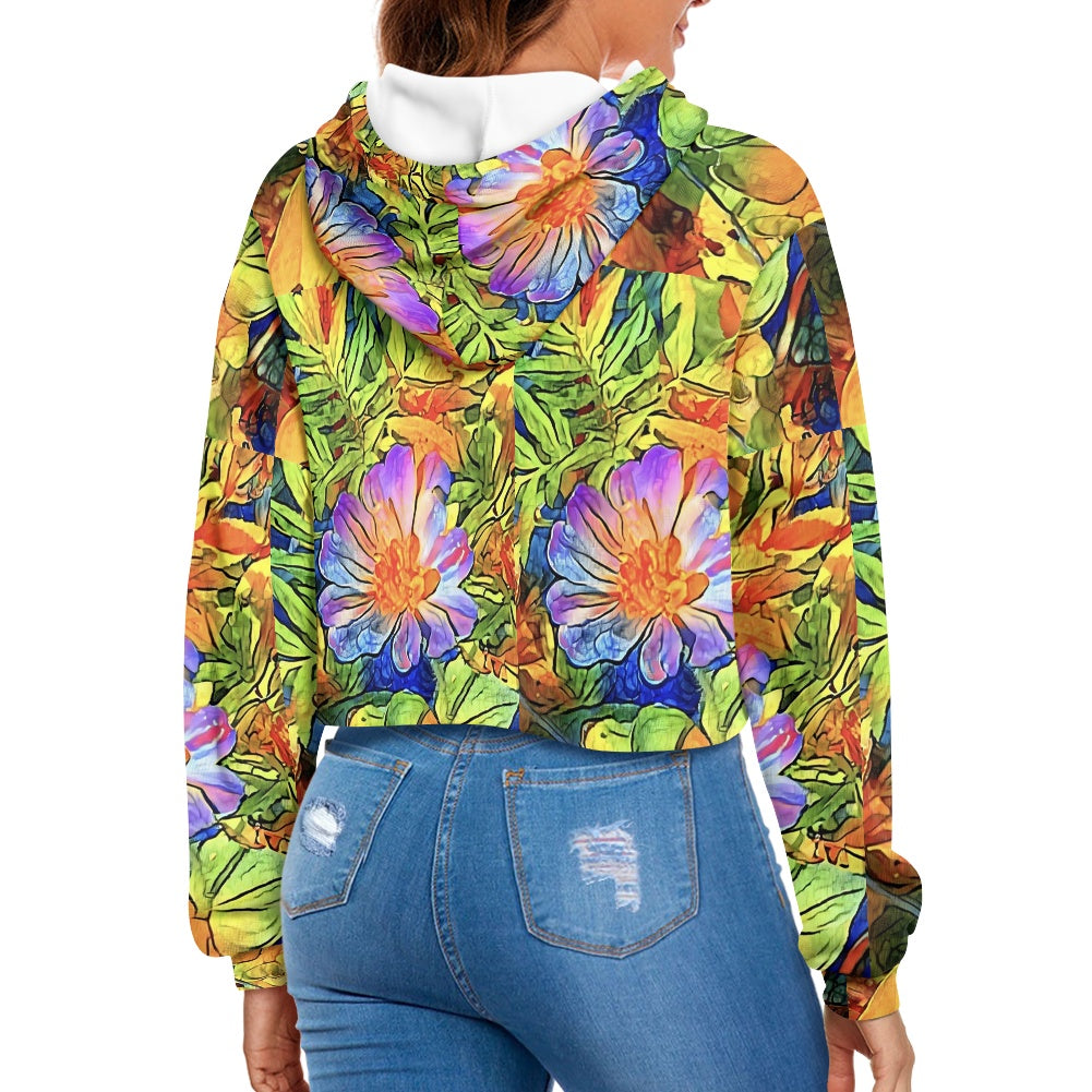 Women's midriff-baring sweatshirt - Petunia