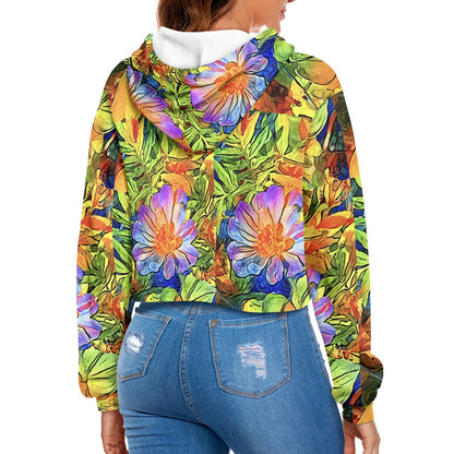 Women's midriff-baring sweatshirt - Petunia