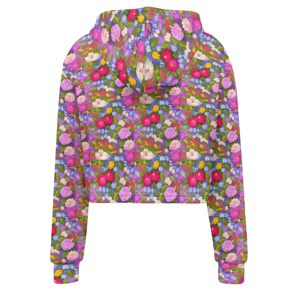 Women's midriff-baring sweatshirt - Floral