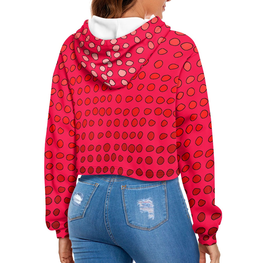 Women's midriff-baring sweatshirt - Dots abstract