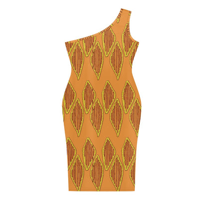 Discover Elegance: Luxtrini's One-Shoulder Slim Dress - Mudcloth
