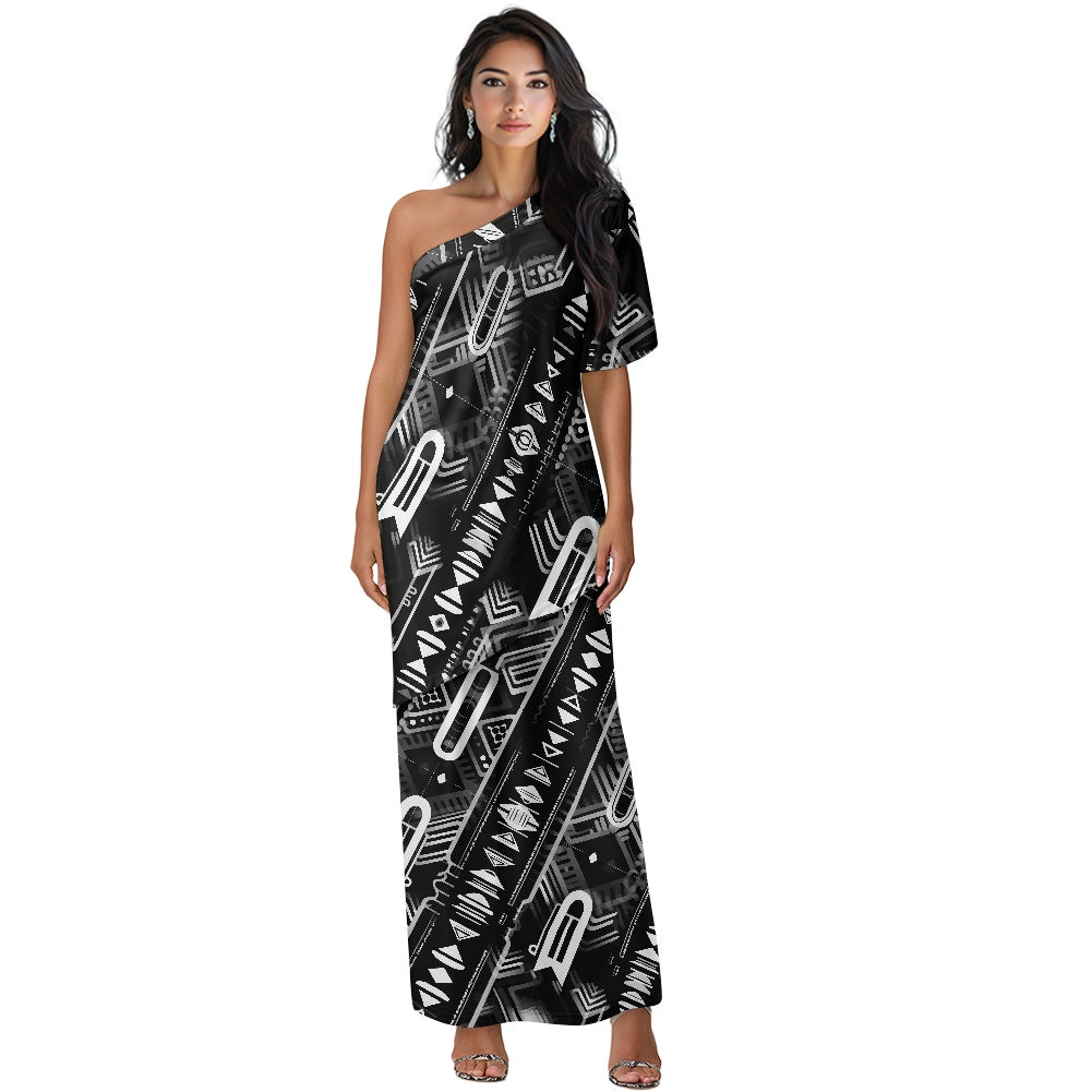 Elegant Off-Shoulder Two-Piece Dress for Women white