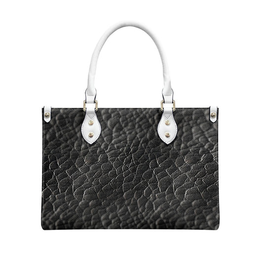 Women's PU leather twill handbag black