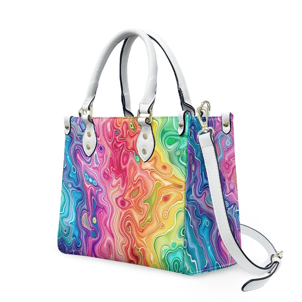 Prismatic Grace: Women’s Stylish PU Leather Twill Handbag