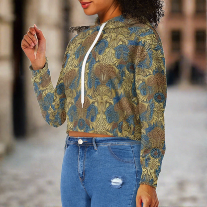 Women's midriff-baring sweatshirt - Abstract