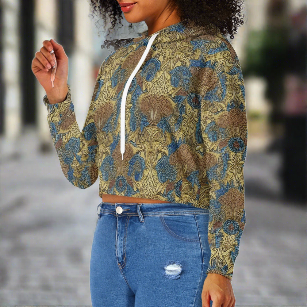 Women's midriff-baring sweatshirt - Abstract