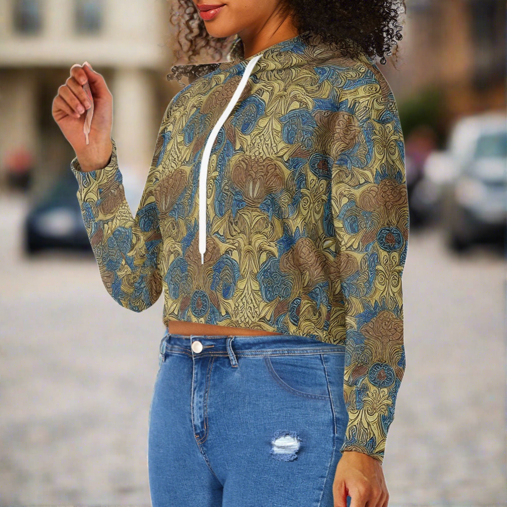 Women's midriff-baring sweatshirt - Abstract