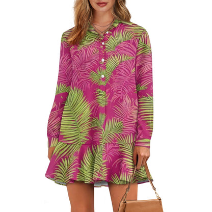 Midi-length shirt dress white