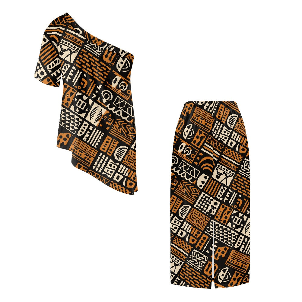 Elegant Off-Shoulder Two-Piece Dress for Women