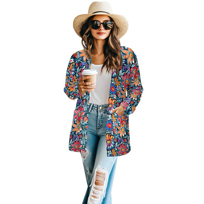 Long-sleeved cardigan jacket white